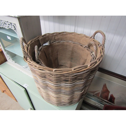 2215 - Two wicker log baskets