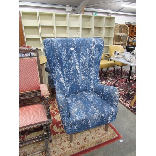 2254 - A high back cocktail chair, blue marble finish