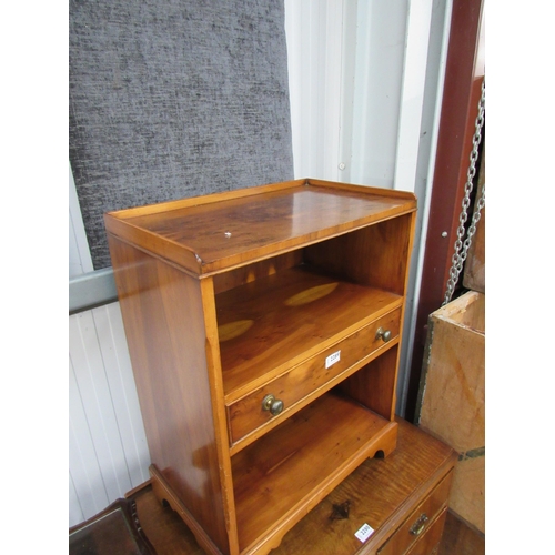 2271 - A burr walnut single drawer side table and two glass top side tables