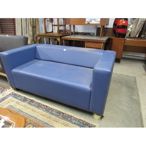 2303 - A modern blue two seater sofa       (D)