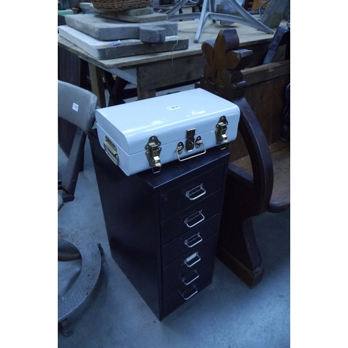 2016 - Six drawer metal draw unit and a document box