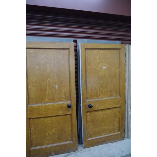 2050 - Four Victorian doors, two scumbled, two painted