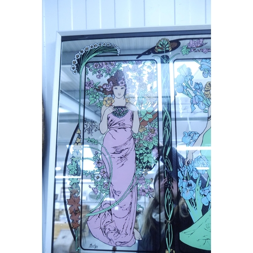 2057 - A Mucha Art Nouveau style mirror of The Four Seasons       (R) £50