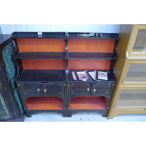 2058 - A pair of painted cupboard bookcases