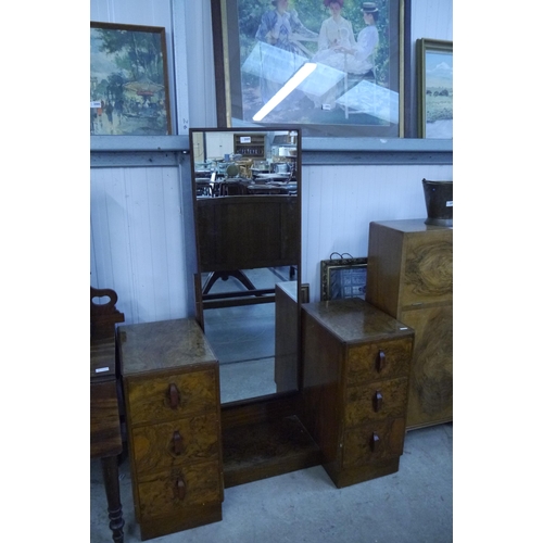 2089 - An Art Deco burr walnut dressing chest