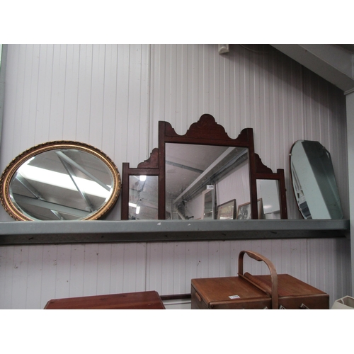 2288 - A group of three mirrors including gilt frame oval