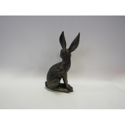 1435 - A bronzed effect figure of a seated hare, 25.5cm tall    (R) £10