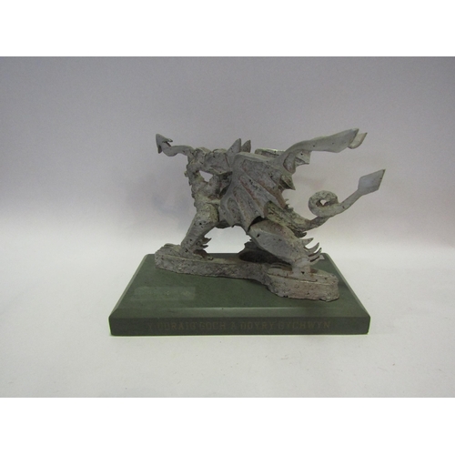 1436 - The dragon of Wales model on slate base 