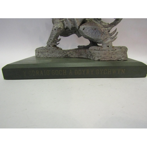 1436 - The dragon of Wales model on slate base 