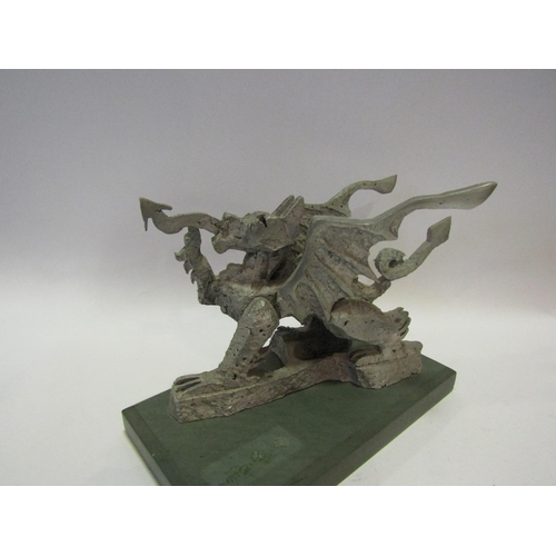 1436 - The dragon of Wales model on slate base 