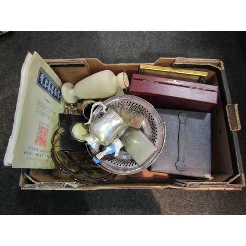 1461 - A box of miscellaneous including glassware, silver plate and jewellery boxes