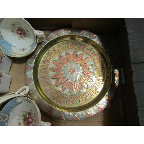 1469 - Three boxes of mixed ceramics to include a French cake stand, etc.