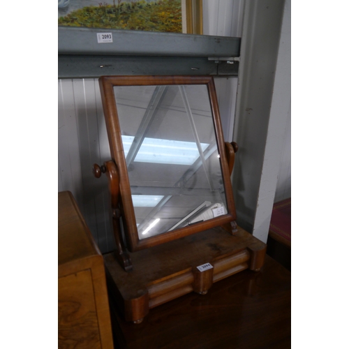 2094 - A Victorian mahogany table top mirror with jewellery drawers