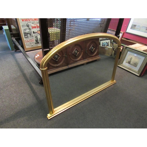 1122 - A gilt framed overmantel mirror, 86cm tall x 125cm wide