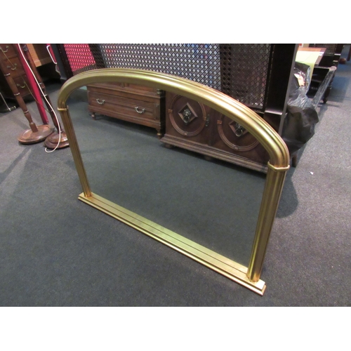 1122 - A gilt framed overmantel mirror, 86cm tall x 125cm wide