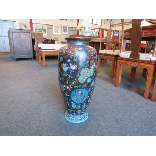 1226 - A cloisonne vase of baluster form a/f, 63cm tall