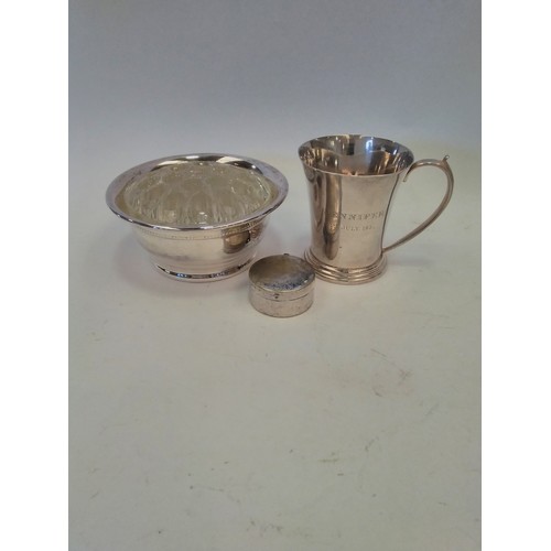 1342 - A silver cup engraved 