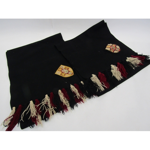 8186 - Two Edwardian wool college scarves