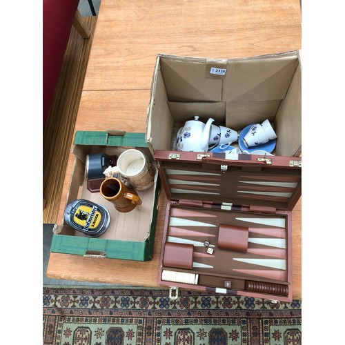 2328 - A Windsor tea set, back gammon set and odds