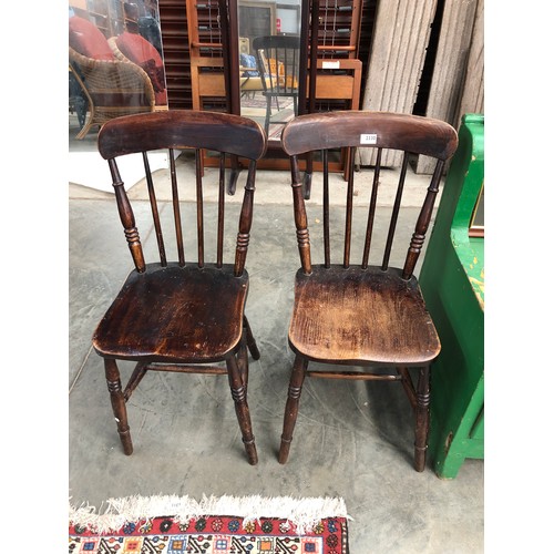 2330 - Two Victorian stick back kitchen chairs