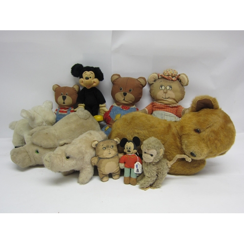 8273 - Assorted soft toys including Pedigree teddy bear, Merrythought pigs, Chad Valley lamb, Knickerbocker... 