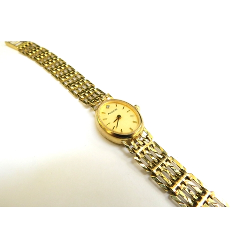 9237 - A 9ct gold Accurist wristwatch with 9ct gold strap, 14g