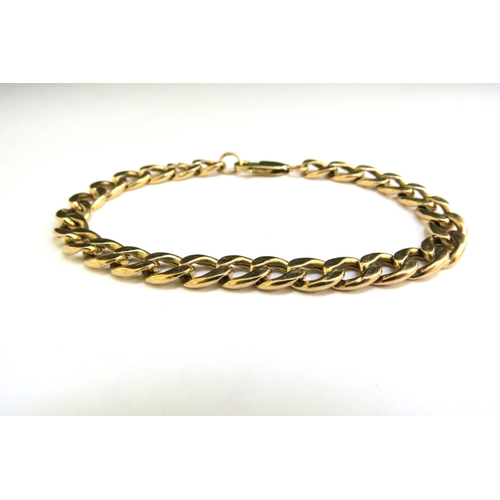 9280 - A gold flatlink bracelet, stamped 375, 9.3g