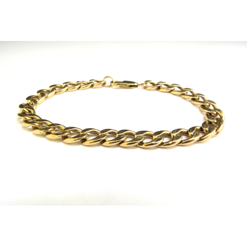 9280 - A gold flatlink bracelet, stamped 375, 9.3g