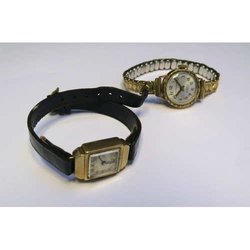 9219 - Two gold cased wristwatches