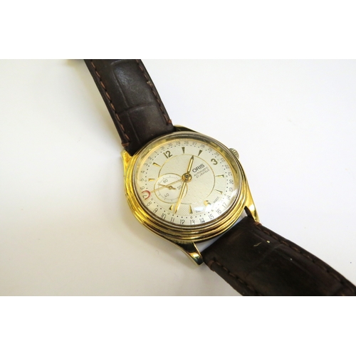 9039 - Oris, a vintage bi metal automatic gentlemen's Pointer wristwatch, ref 7461, the textured enamel dia... 