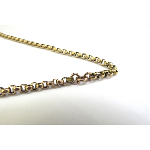 9111 - A gold guard chain, one link stamped 9c, 160cm long, 33.5g