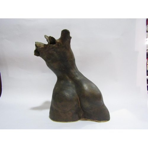 4008 - A studio pottery sculptural female form, 35cm high