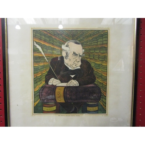 4028 - A set of nine framed and glazed prints of legal caricatures by Knapp for the Law Journal 1924/5, Vis... 