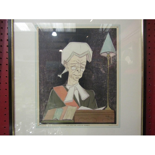 4028 - A set of nine framed and glazed prints of legal caricatures by Knapp for the Law Journal 1924/5, Vis... 