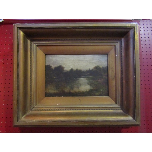 4051 - A 19th Century landscape oil on board in gilt frame (frame a/f) 18cm x 27cm image size