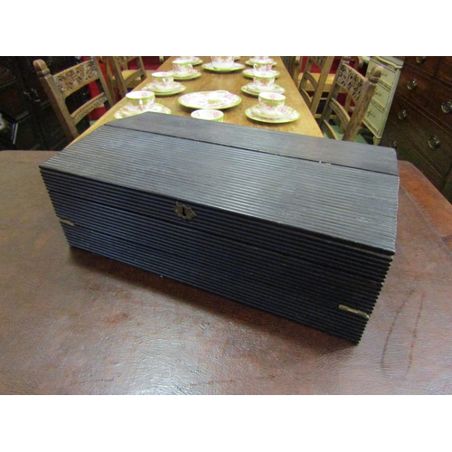 4068 - An Anglo-Indian ebony writing slope with bone inlay, a/f for restoration