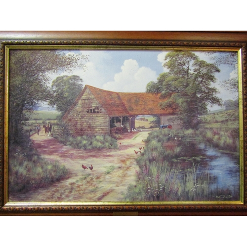 4110 - Two Ronald Beaton prints of rural scenes, framed, 39cm x 60cm image sizes