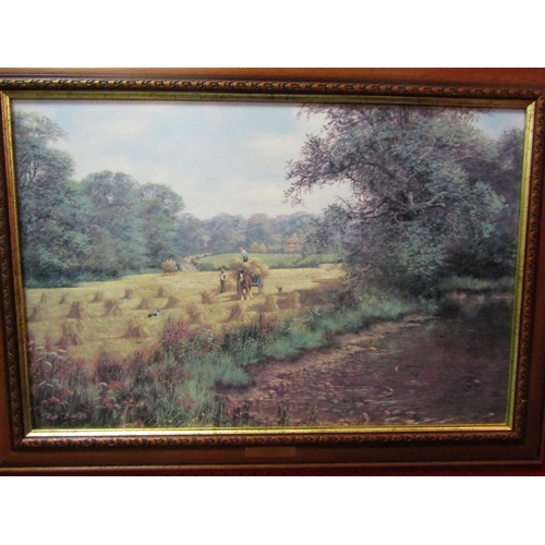 4110 - Two Ronald Beaton prints of rural scenes, framed, 39cm x 60cm image sizes