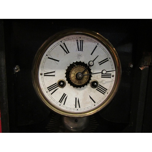 4157 - A Junghans late 19th Century mantel clock with compensation pendulum and alarm mechanism, 45cm tall ... 