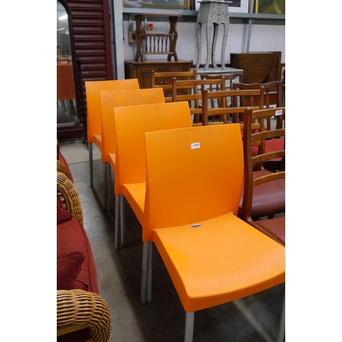 2363 - Four orange Carmen chairs