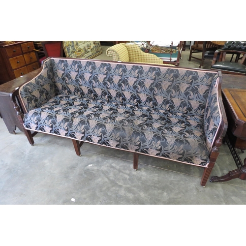 2204 - A 19th Century mahogany framed eight leg sofa  (E)  £100-150