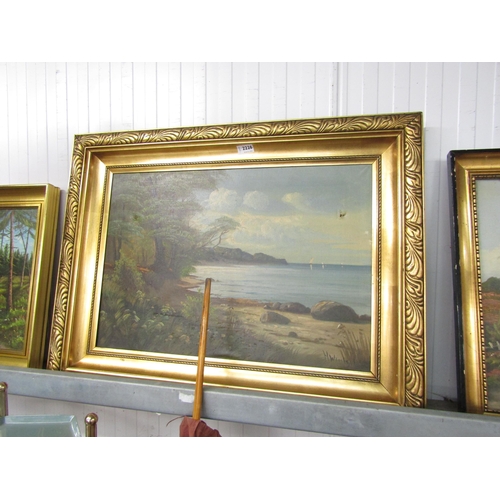 2226 - Three gilt framed oil on canvases landscape sceens