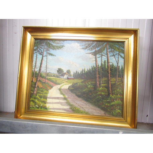 2226 - Three gilt framed oil on canvases landscape sceens