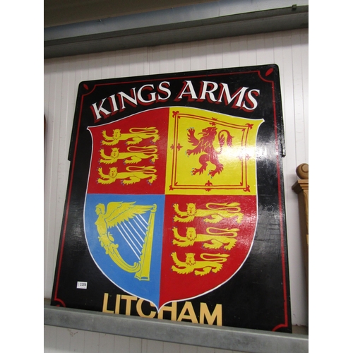 2258 - A hand painted Kings Arms,   Litcham, pub sign   (R)  £140