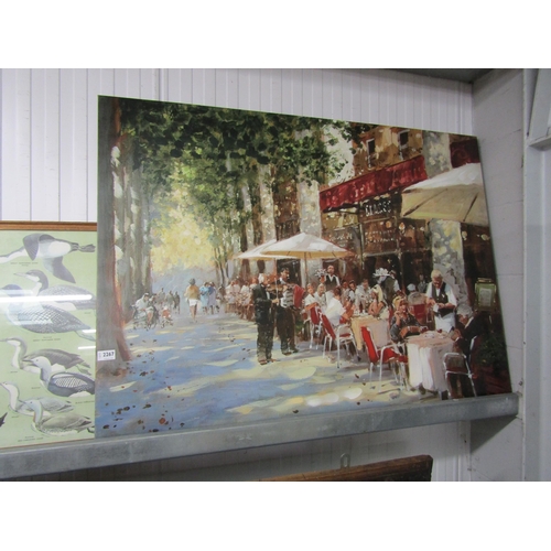 2267 - A large canvas print of a Parisian street scene