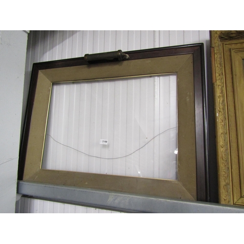 2100 - A 19th Century rosewood picture frame with over-light 90 x 70cm