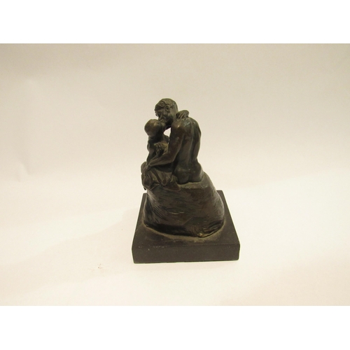 4308 - A reproduction Rodin bronze of embracing couple bearing a bronze garantie Paris JB Deposee label to ... 