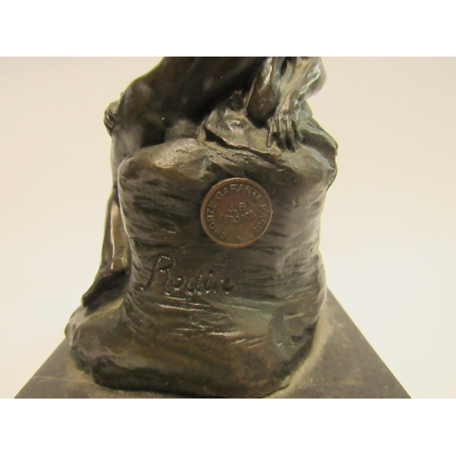 4308 - A reproduction Rodin bronze of embracing couple bearing a bronze garantie Paris JB Deposee label to ... 