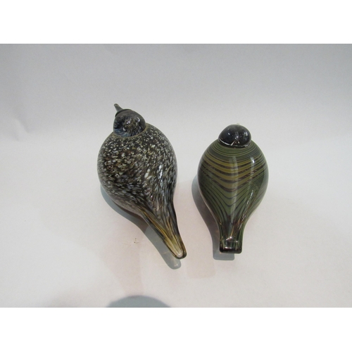 4315 - Two Iittala studio glass birds, one signed O Toikka Nuutajärvi (13cm length), the other indistinctly... 