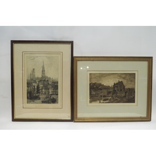 4427 - Six various etchings mostly landscapes, Castle-Rising Castle etc       (E) £8-12